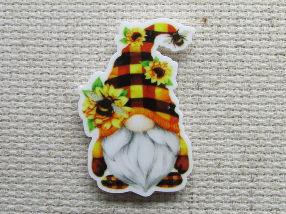First view of the Sunflower Gnome Needle Minder