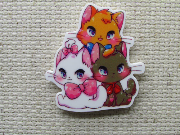 First view of the Trio of Cats Needle Minder