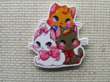 First view of the Trio of Cats Needle Minder