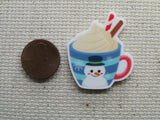 Second view of the Snowman Cocoa Mug Needle Minder