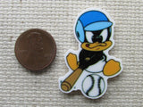Second view of the Baby Daffy Duck Playing Baseball Needle Minder