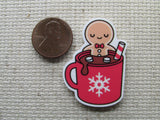 Second view of the Gingerbread Man Cocoa Mug Needle Minder