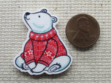 Second view of the Christmas Polar Bear Needle Minder