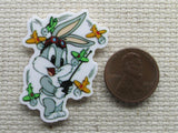 Second view of the Baby Bugs Playing with Airplanes Needle Minder