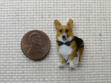 Second view of the Corgi in a Bow Tie Needle Minder