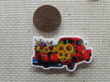 Second view of the Red Truck of Sunflowers Needle Minder