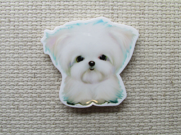 First view of the Small White Dog Needle Minder