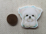 Second view of the Small White Dog Needle Minder