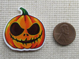 Second view of the Jack Carved Pumpkin Needle Minder