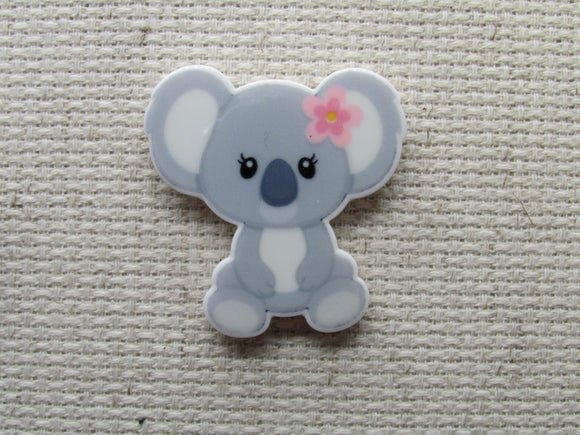First view of the Koala with a Pink Flower Needle Minder