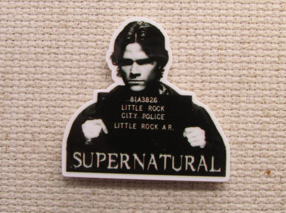 First view of the Sam Winchester Mug Shot from Supernatural Needle Minder