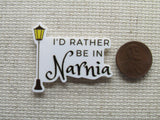 Second view of the I'd Rather be in Narnia Needle Minder