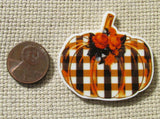 Second view of the Orange and Black Plaid Harvest Pumpkin Needle Minder