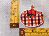 Third view of the Orange and Black Plaid Harvest Pumpkin Needle Minder