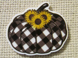 First view of the Black and White Plaid Sunflower Needle Minder