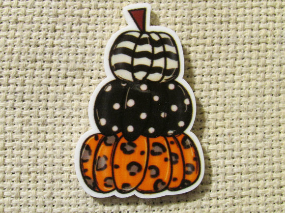 First view of the A Stack of Colorful Pumpkins Needle Minder