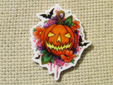 First view of the Jack O Lantern, Bats and Flowers Needle Minder