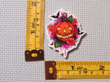 Third view of the Jack O Lantern, Bats and Flowers Needle Minder