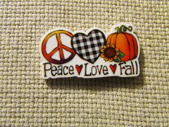 First view of the Peace Love Fall Needle Minder