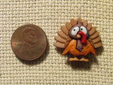 Second view of the Light Brown Feathered Turkey Needle Minder