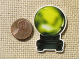 Second view of the Green Crystal Ball Needle Minder