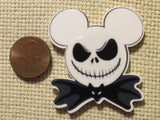 Second view of the Jack Skellington Mickey Mouse Head Needle Minder
