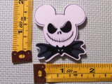 Third view of the Jack Skellington Mickey Mouse Head Needle Minder