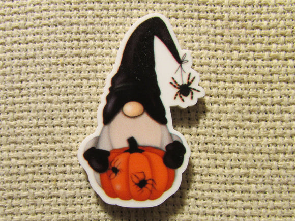 First view of the Pumpkin and Spider Gnome Needle Minder