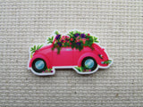 First view of the Pretty Pink Bug Car Bursting with Flowers Needle Minder