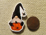 Second view of the Pumpkin and Spider Gnome Needle Minder