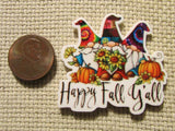 Second view of the Happy Fall Y'all Gnome Trio Needle Minder