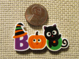Second view of the Pumpkin BOO Needle Minder