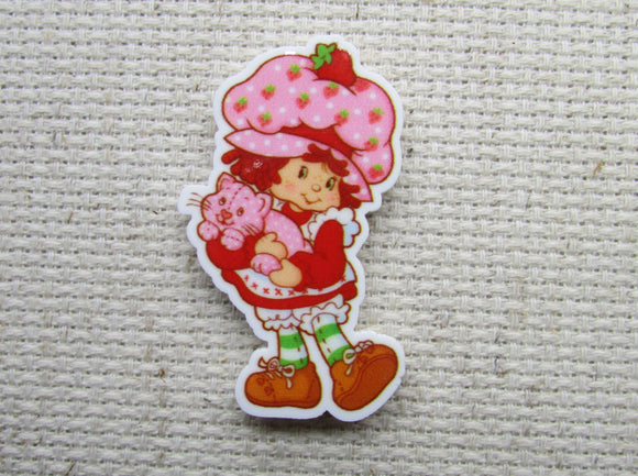 First view of the Strawberry Shortcake with a Pink Kitten Needle Minder