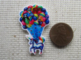 Second view of the Colorful Unicorn Flying with a Bouquet of Balloons Needle Minder