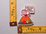 Third view of the Welcome Great Pumpkin Needle Minder