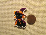 Second view of the Black Cat Dressed as a Witch Needle Minder