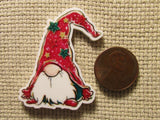 Second view of the Red Christmas Gnome Needle Minder