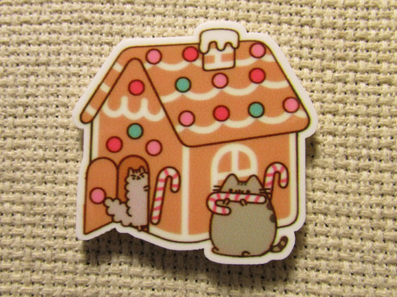 First view of the Gingerbread House with Cats Needle Minder