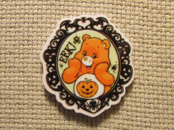 First view of the Orange Halloween Care Bear Needle Minder