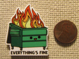 Second view of the Everything's Fine Dumpster Fire Needle Minder
