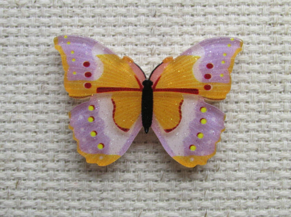 First view of the Orange and Purple Butterfly Needle Minder