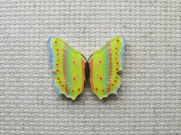 First view of the Yellow, Blue and Orange Butterfly Needle Minder
