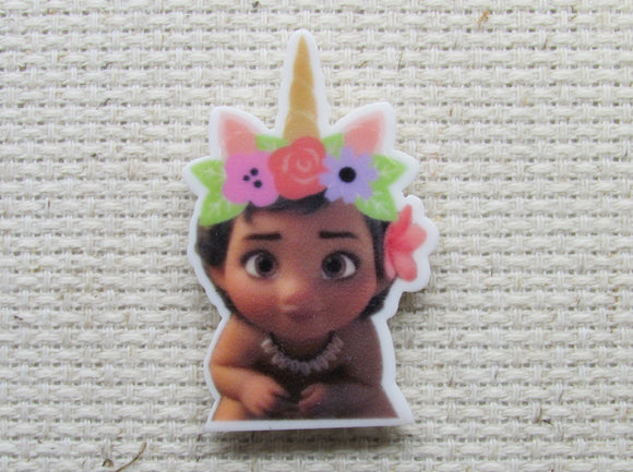 First view of the Young Moana with a Unicorn Horn Needle Minder