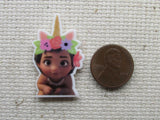Second view of the Young Moana with a Unicorn Horn Needle Minder