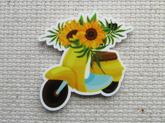 First view of the Sunflower Decorated Moped Scooter Bike Needle Minder