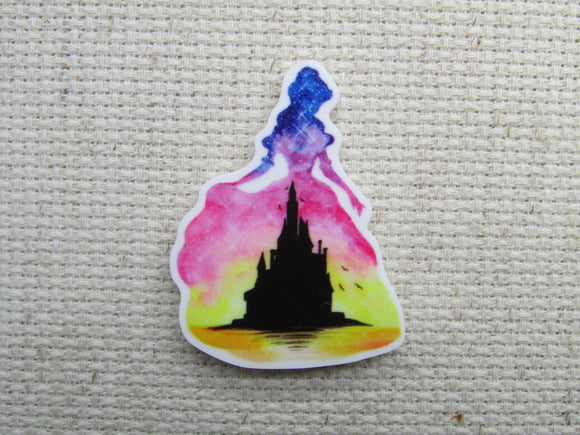 First view of the Beauty and the Beast Belle Silhouette with the Castle Scene Needle Minder
