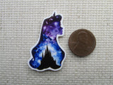 Second view of the Sleeping Beauty Aurora Nighttime Castle Silhouette Scene Needle Minder