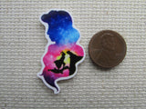 Second view of the Aladdin Silhouette Jasmine Scene Needle Minder, Cover Minder, Magnets