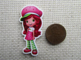 Second view of the Strawberry Shortcake Needle Minder, Cover Minder, Magnets