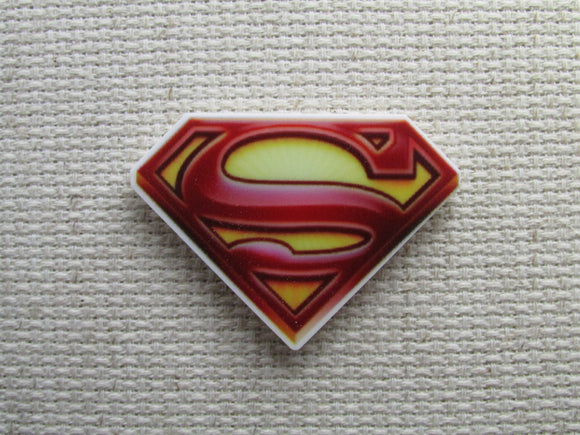 First view of the S is for Superman Needle Minder, Cover Minder, Magnets 